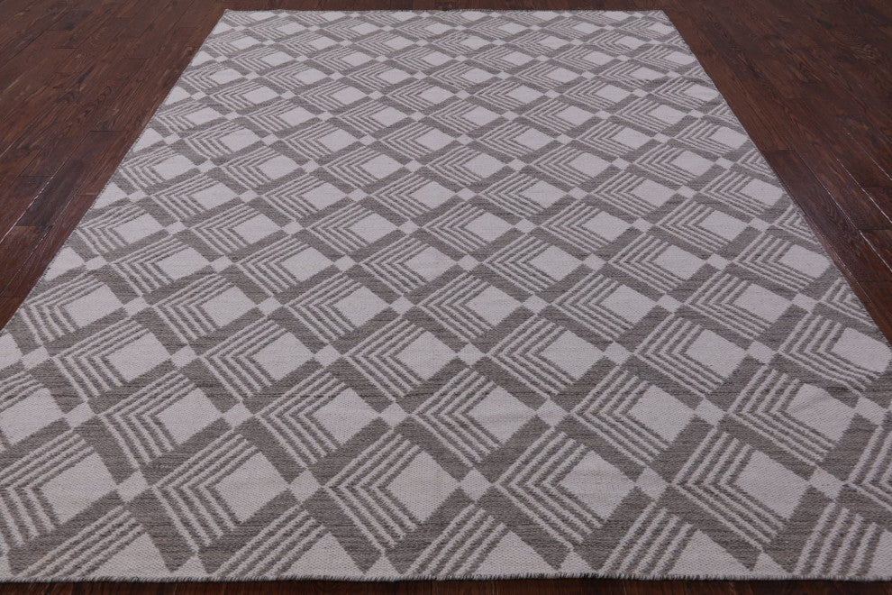 8' 1" X 10' 1" Flat Weave Handmade Wool Rug Q8490
