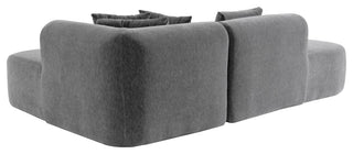 GDF Studio L-Shape Upholstered Chenille Corner Sectional Sofa with Pillows, Gray