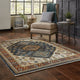 Augustus Medallion Blue/ Multi Indoor Area Rug, Blue, 9'10"x12'10"