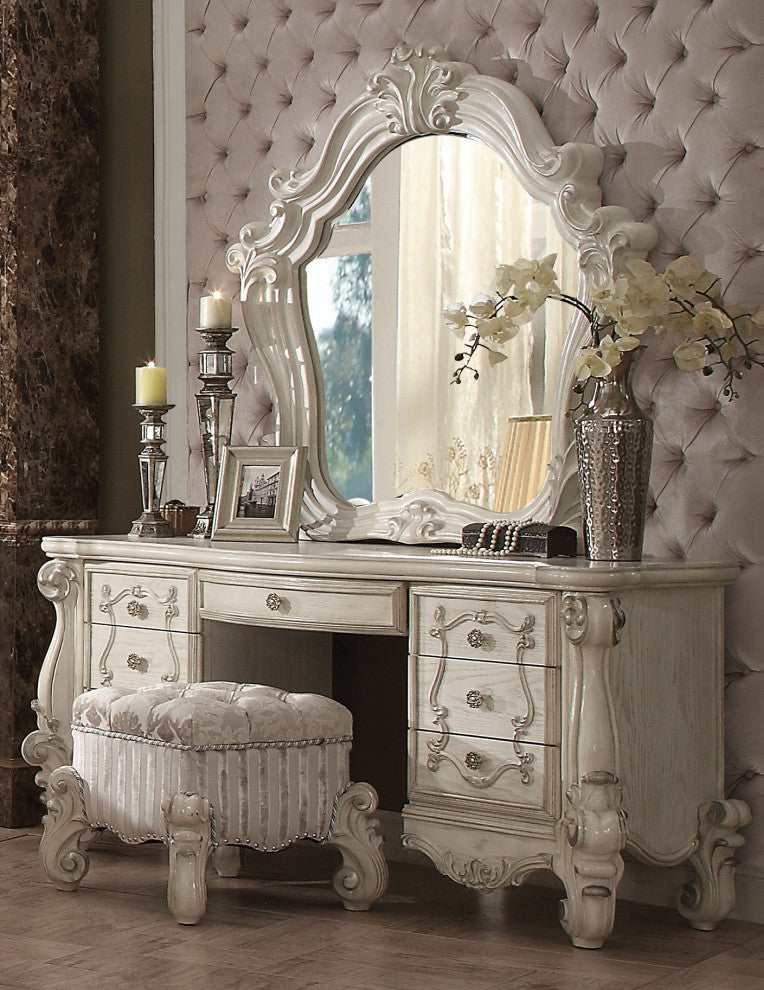 Acme Versailles Vanity Desk Bone White