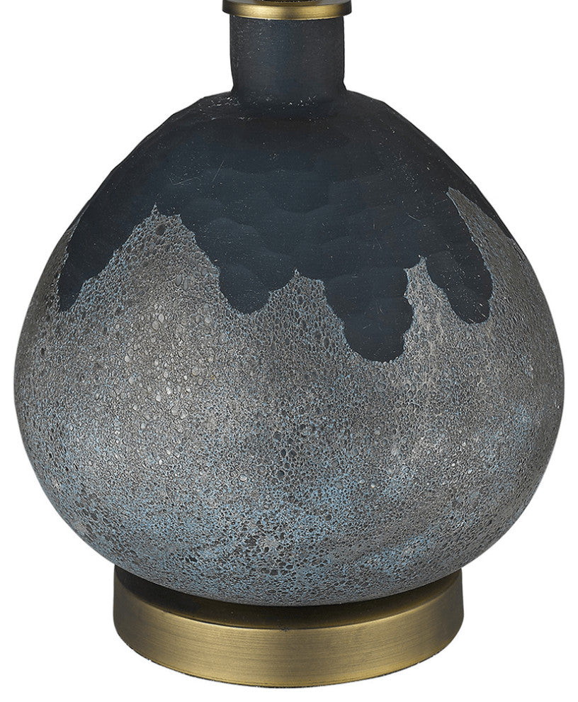 22" Brass Metal Table Lamp With White Empire Shade