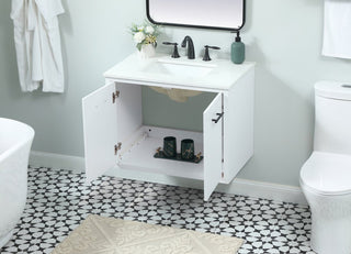 Home Living 19" Midcentury Modern White-Light Bathroom Vanity