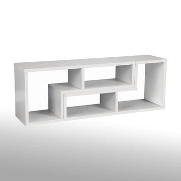 Convertible TV Console And Bookcase, White