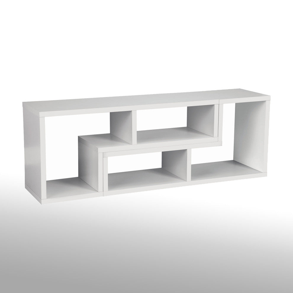 Convertible TV Console And Bookcase, White