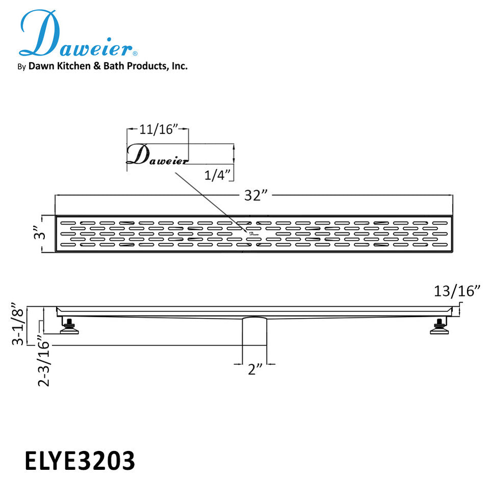 Daweier 24" Shower Floor Linear Drain