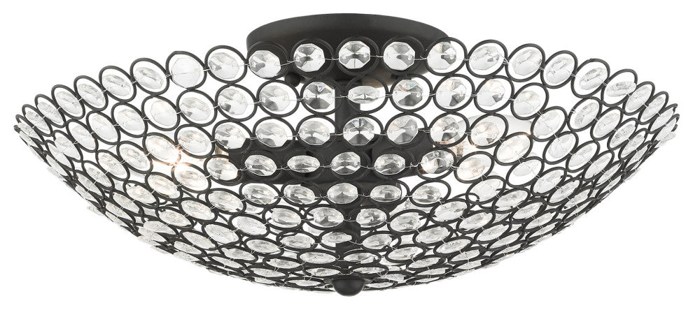 Black Casual, Sparkling, Shimmery, Transitional, Semi Flush