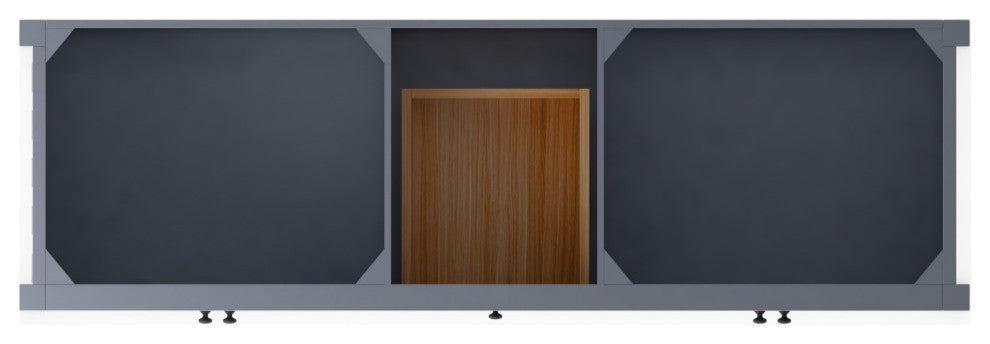 CastelloUSA Alicia 72" Freestanding Vanity, Base Only, Gray, Black Handles