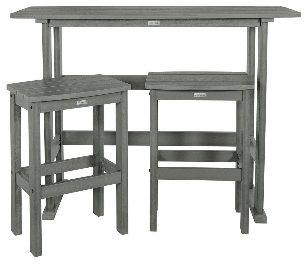 Lehigh 3 Piece Balcony Set, Coastal Teak, Bar Height