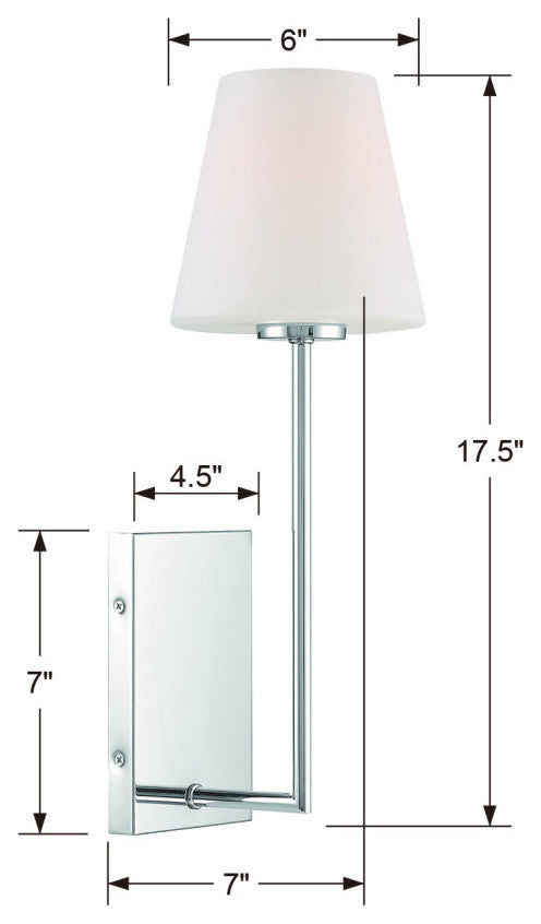 Lena 1 Light Chrome Wall Mount