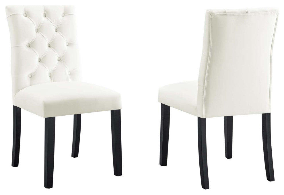 Duchess Performance Velvet Dining Chairs, Set of 2, White