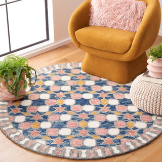 Safavieh Aspen Collection APN128 Rug, Grey/Pink, 5' Round