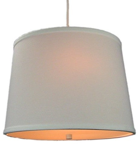 2 Light Swag Plug-In Pendant 14"w White Linen with Diffuser, White Cord
