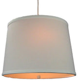 2 Light Swag Plug-In Pendant 14"w White Linen with Diffuser, White Cord