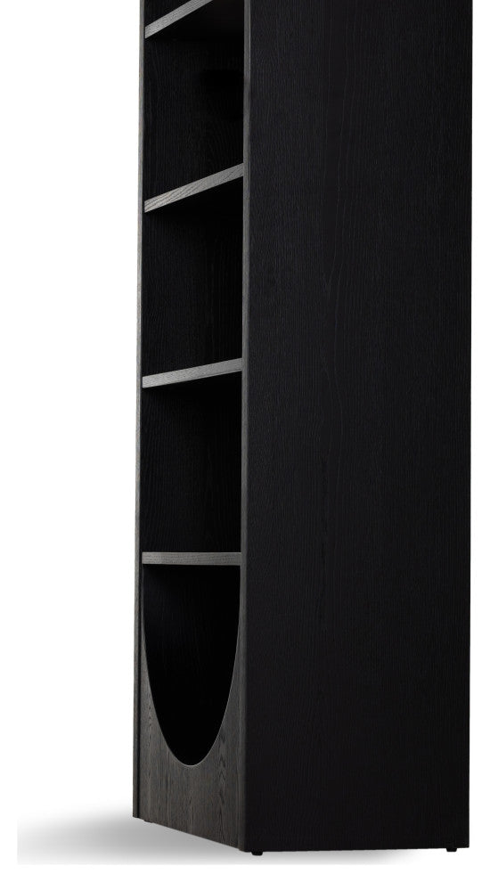 Higgs Bookcase-Brushed Ebony Oak Veneer