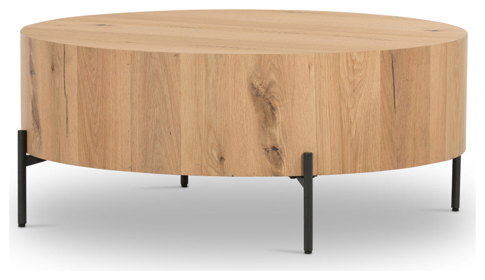 Eaton Drum Coffee Table-Light Oak Resin