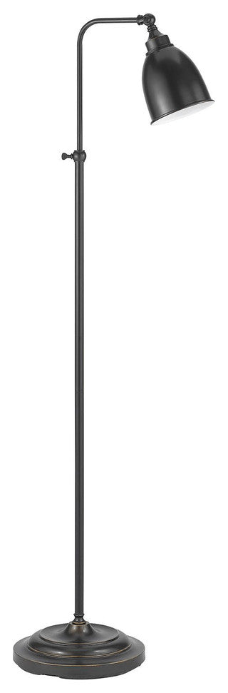 Darkened Bronze Adjustable Height Floor Lamp With Metal Dome Shade