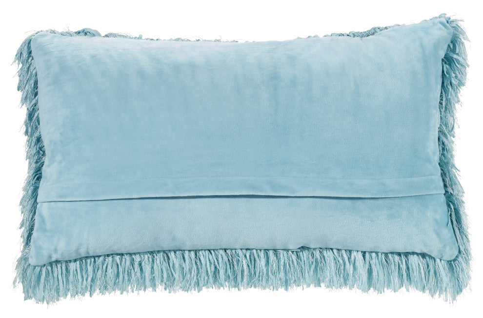 Mina Victory TL048 Throw Pillow, Aqua, 14" x 24"