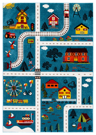 Safavieh Carousel Kids Collection CRK197M Rug, Blue/Beige, 5'3" X 7'6"