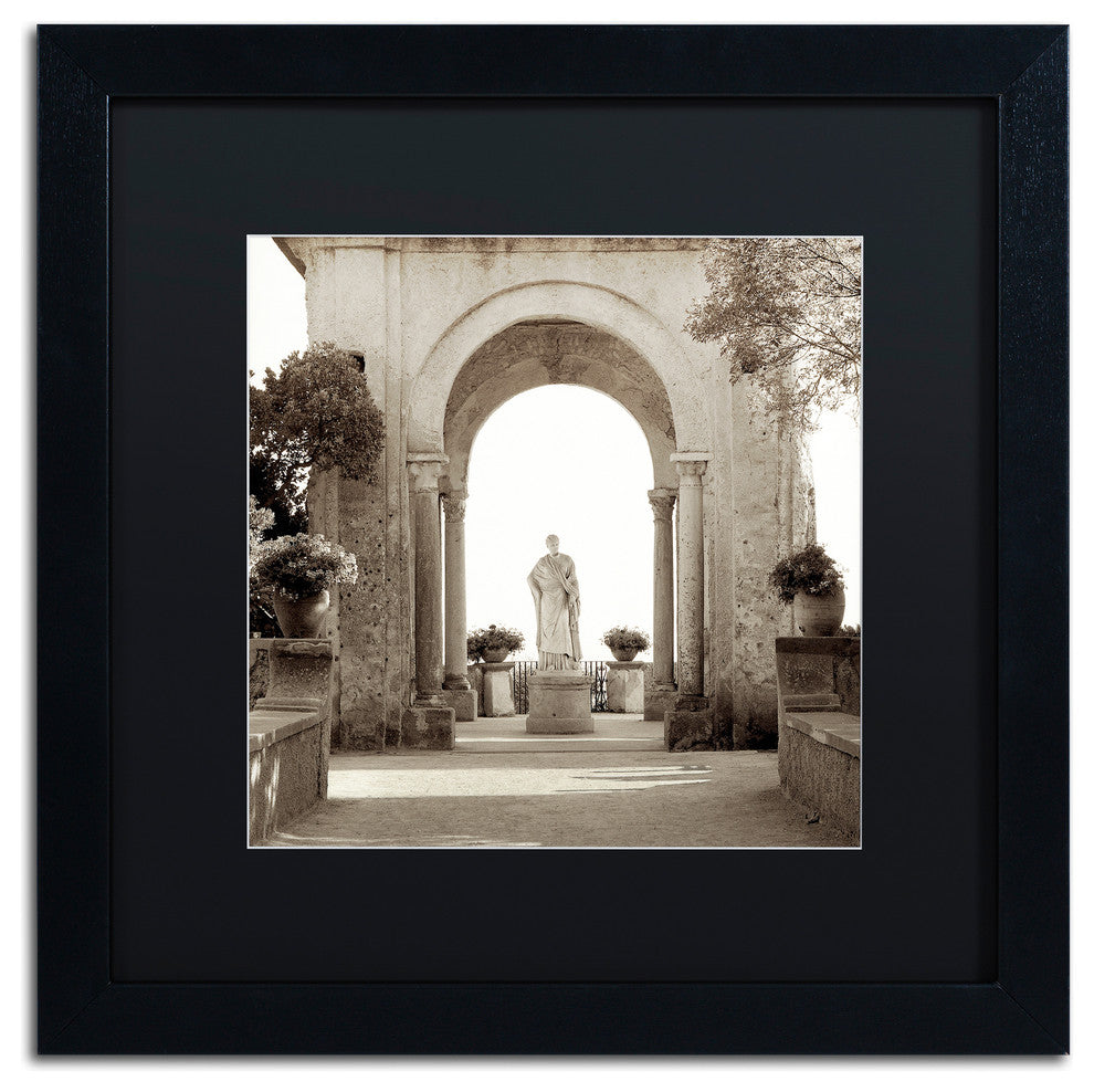 Alan Blaustein 'Giardini Italiano V' Art, Black Frame, Black Mat, 16x16