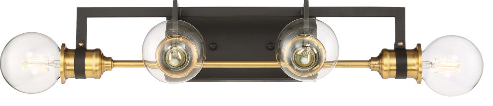 Intention - 4 Light Vanity - Warm Brass and Black Finish