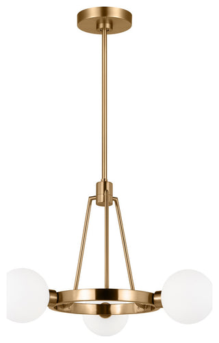 Clybourn Three Light Chandelier, Satin Brass