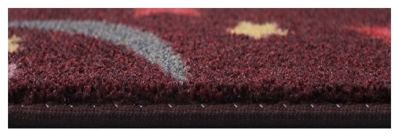 Area Rug Feature Film, Nylon Stainmaster Carpet, Burgundy, 11' Round