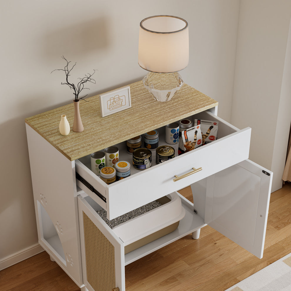 Lifestyle image showing the cabinet in a home scene; clear full product view.