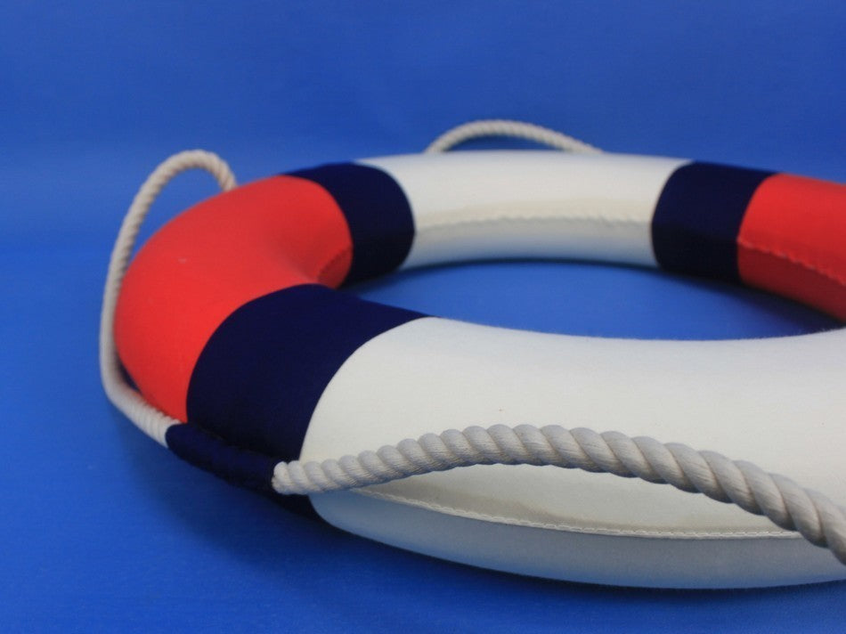 Lifering Life Preserver Decoration Nautical Bathroom Decor, White, 20", Patrioti