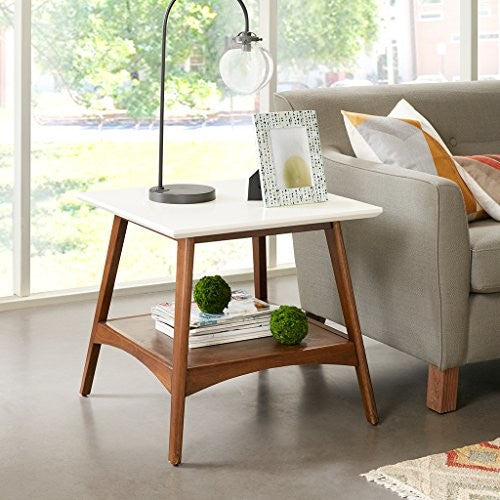 Madison Park Parker Mid-Century Modern Natural Wood End Table, Pecan
