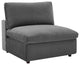 Commix Down Filled Overstuffed Performance Velvet Armless Chair Gray