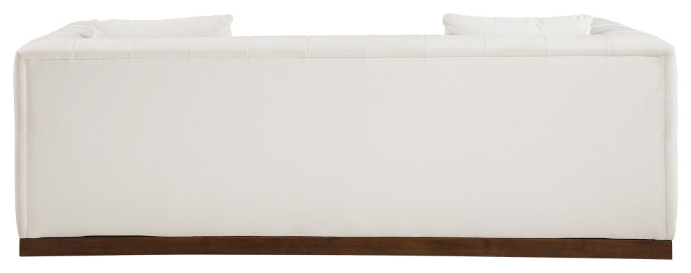 Mallina Upholstered Sofa, Cream, Vegan Leather