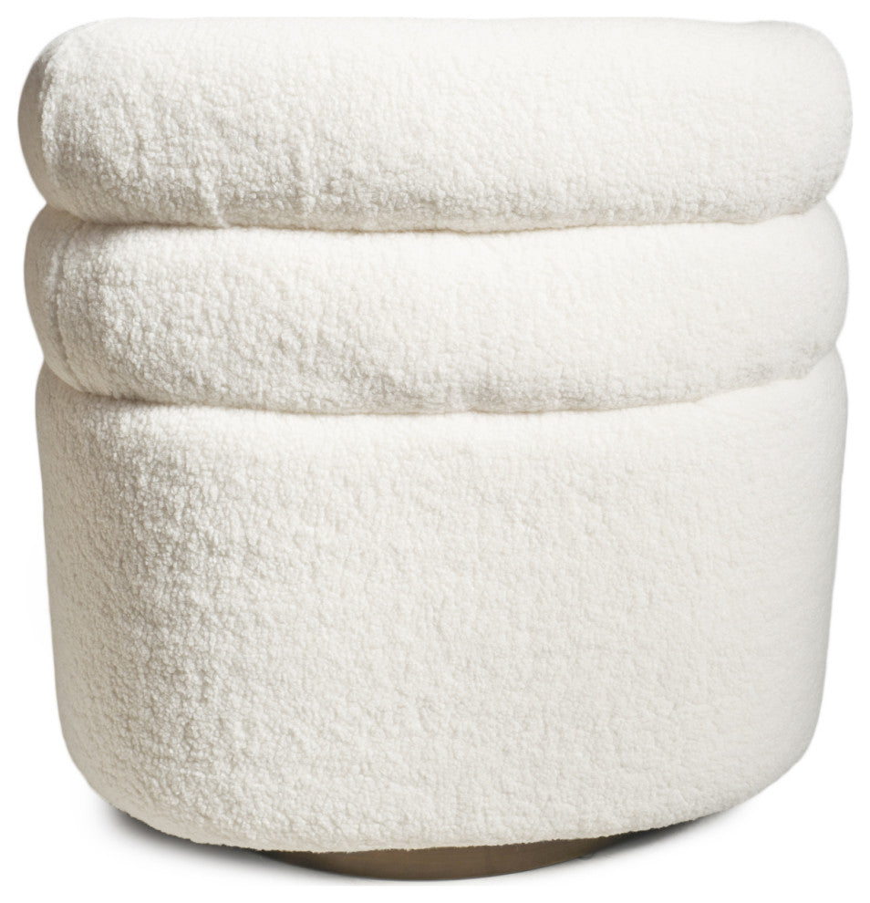 White Faux Sheep Jolla Swivel Chair
