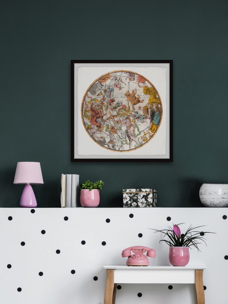 "Celestial Map" Framed Painting Print, 32x32