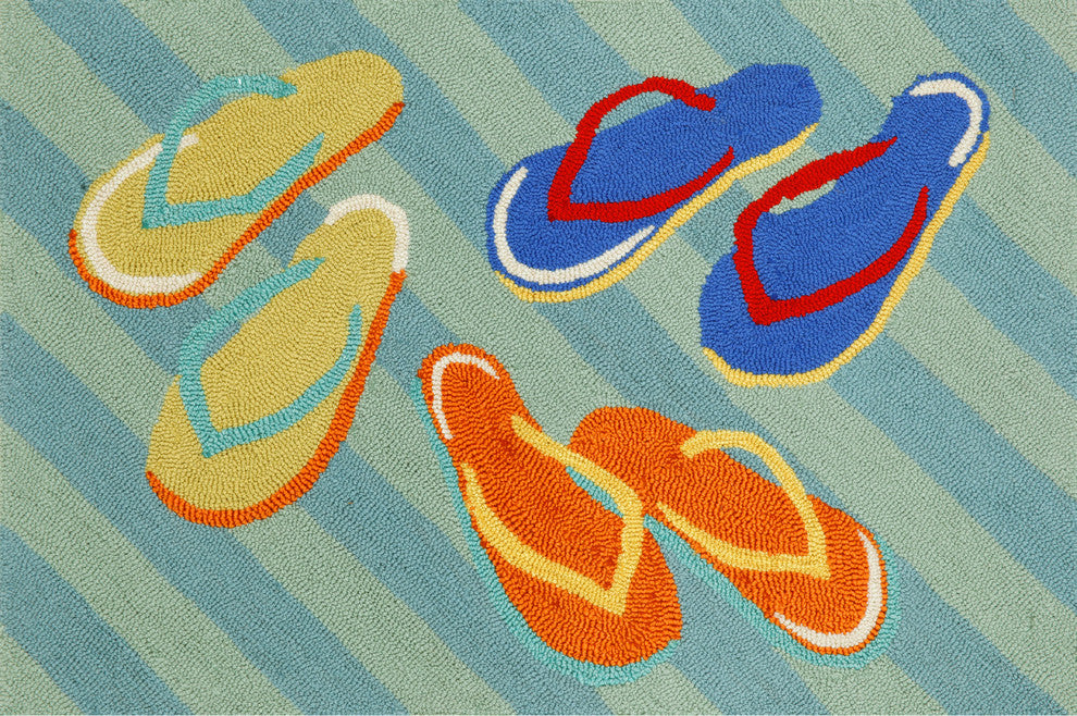 Frontporch Flip Flops Indoor/Outdoor Rug Blue 2'6x4'