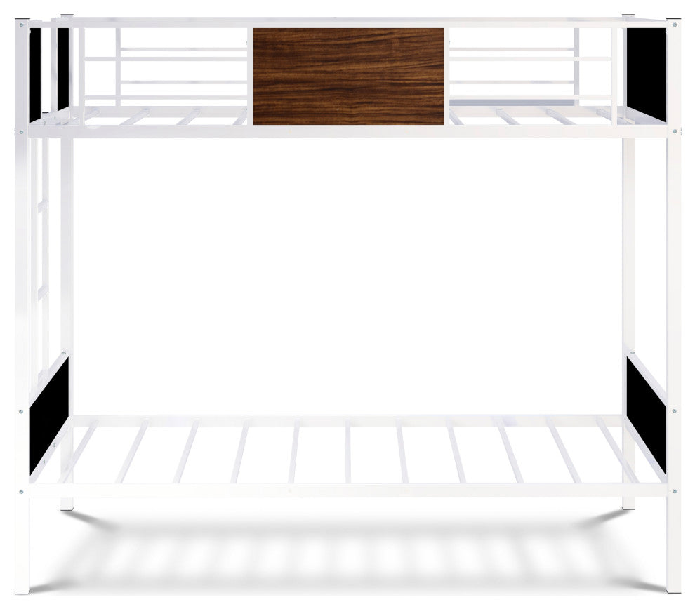 Lynfield Twin Bunk Bed In Powder Coating White Color