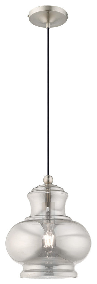 Livex Lighting Brushed Nickel 1-Light Mini Pendant