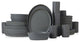 Stone by Mercer Project Katachi Stoneware 32 Piece Dinnerware Set, Grey