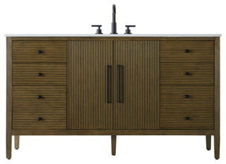 Home Living 60" Single Bathroom Vanity, Hazel Oak