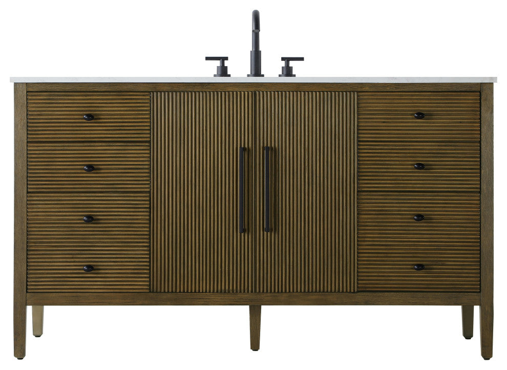Home Living 60" Single Bathroom Vanity, Hazel Oak