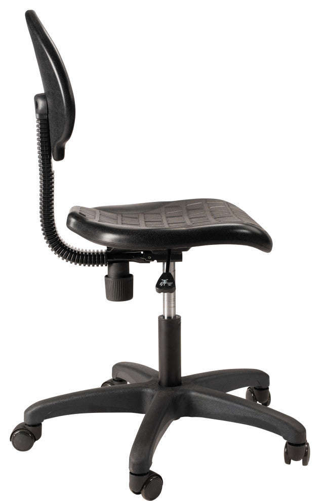 NPS Polyurethane Task Chair, 16"-21" Height, Black