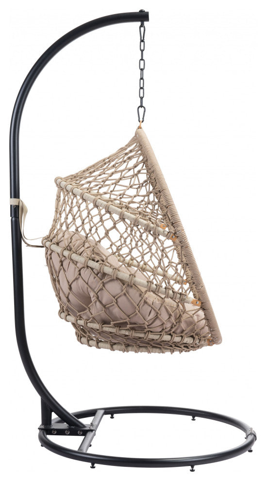Rope Weave Beige Hanging Chair
