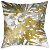 Gilded Tropical Bloom II Outdoor Decorative Pillow, 20"x20"