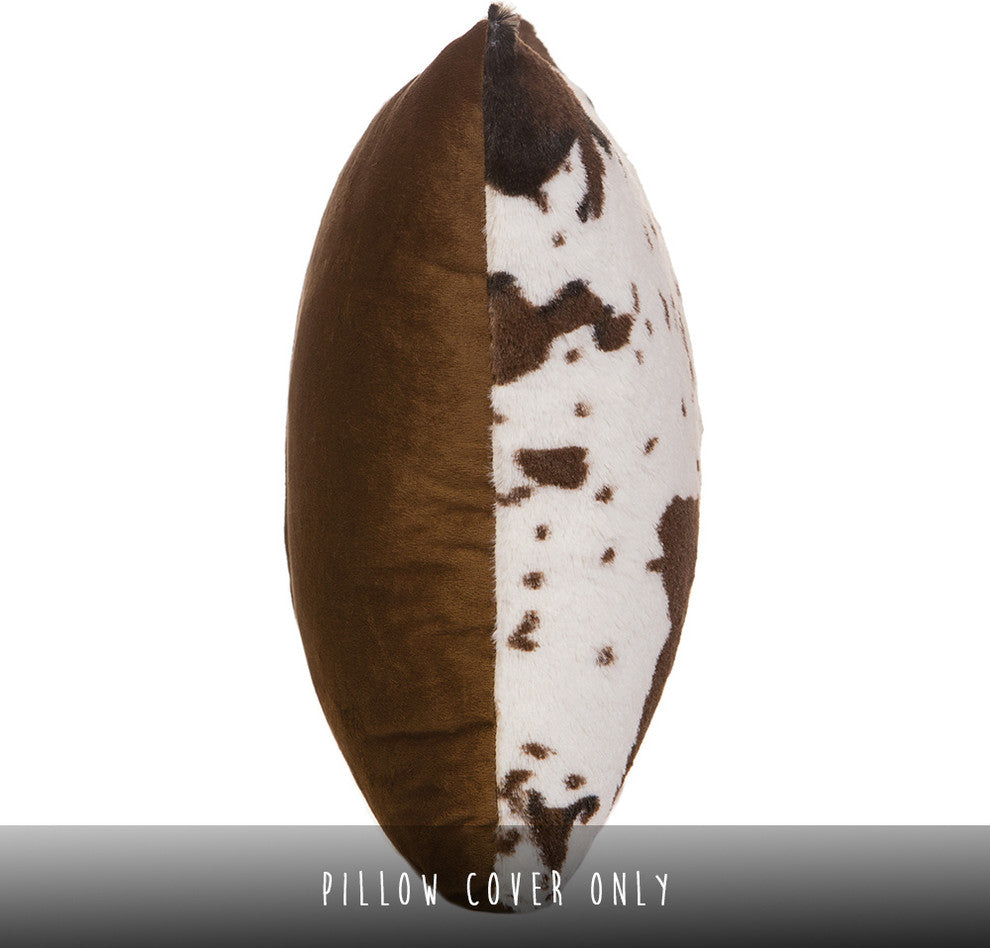 Faux Fur Cowhide Plush Throw Pillow 18"X18" (Cover Only)