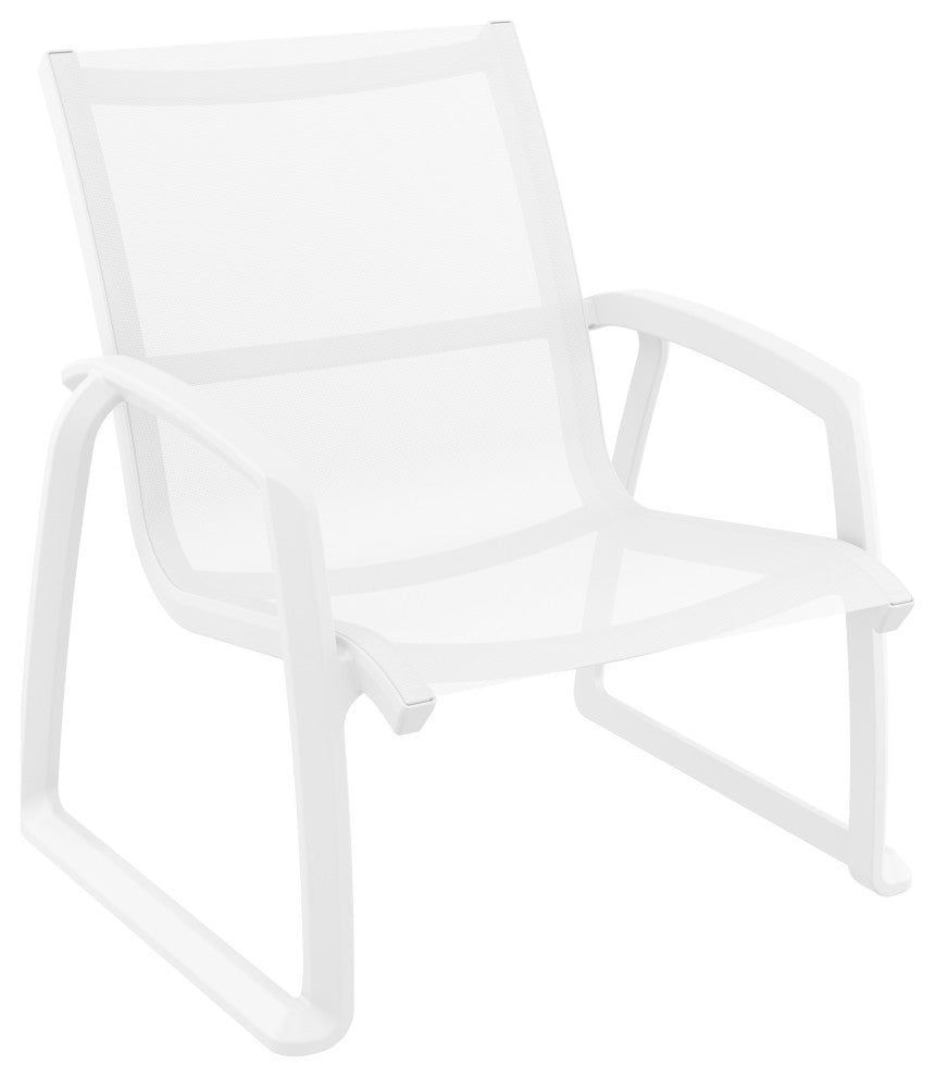 Pacific 4 piece Lounge Set With Arms Frame Sling, White