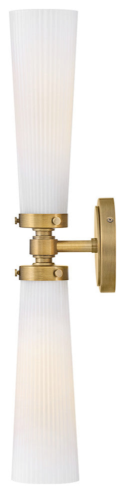 Hinkley Jude Medium Two Light Vanity, Heritage Brass