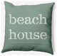 18x18" Beach House  Nautical Decorative Indoor Pillow, Sage