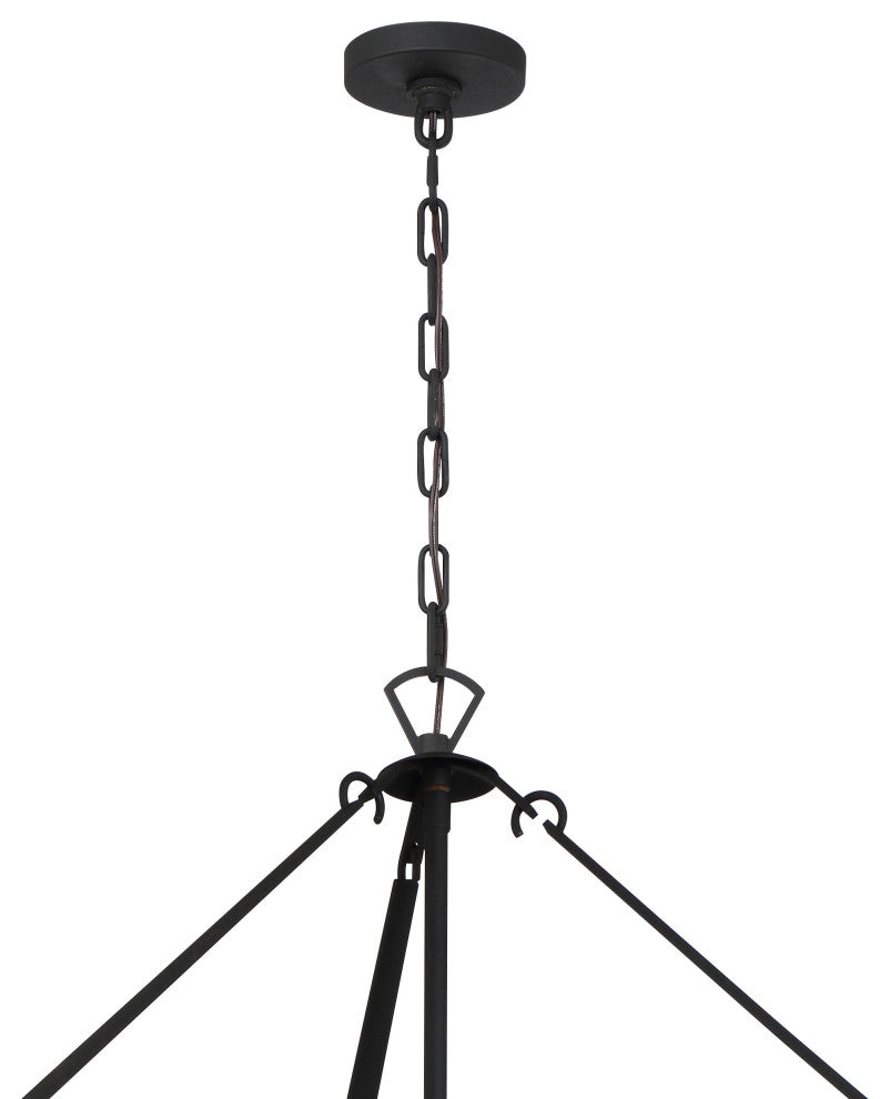 Emory 22-Light Black Forged Chandelier, Clear Glass