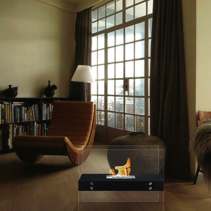 Double-Sided Ventless Bio Ethanol Fireplace - Vitrum H Black | Ignis