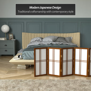 2' Tall Desktop Double Cross Shoji Screen, Walnut, 6 Panels