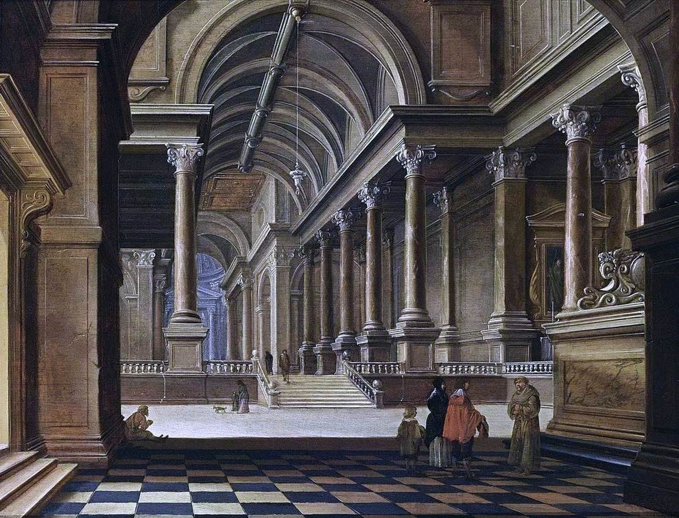 Bartholomeus Van Bassen Interior of an Imaginary Church Gallery Wrapped Canvas